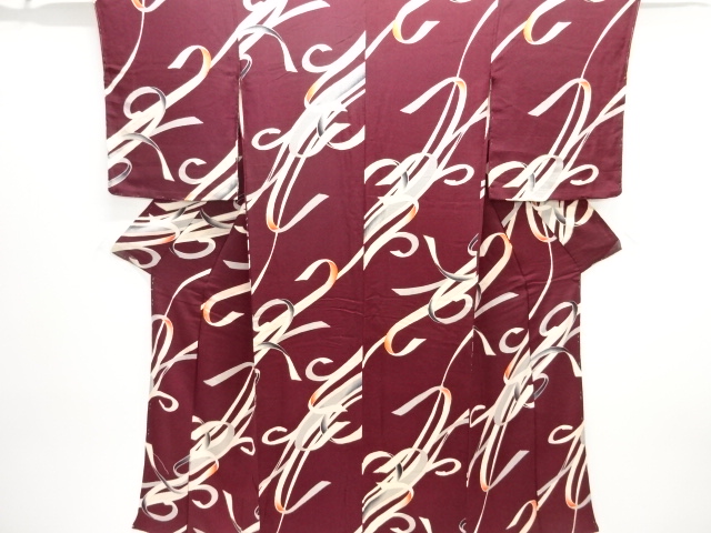 JAPANESE KIMONO / ANTIQUE KIMONO / TAISHO ROMAN STYLE / SILK / KINSHA / ABSTRACT PATTERN